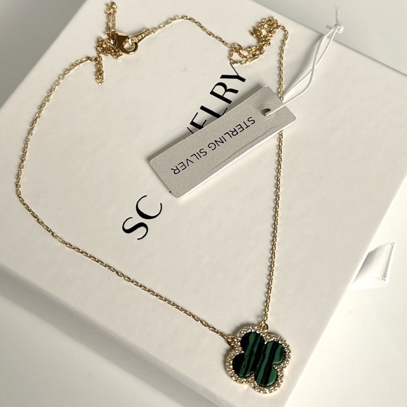 Clover Rachel Zoe Necklaces Rachel Zoe Malachite Clover Necklace